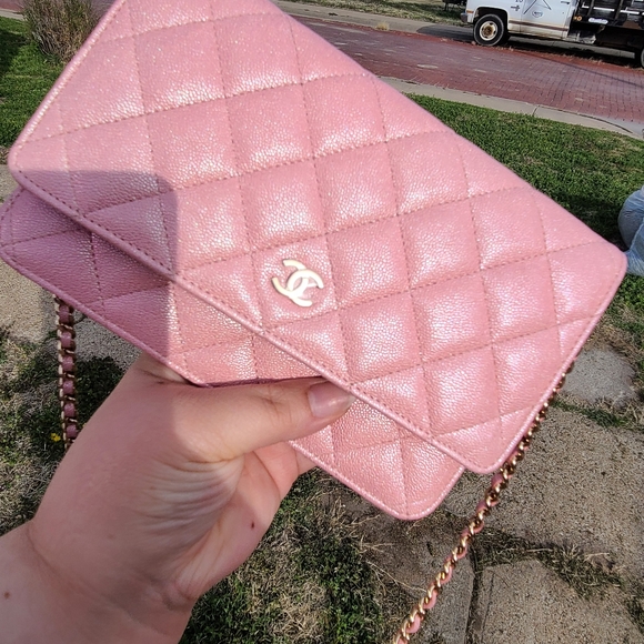 🛑SOLD🛑CHANEL 19S IRIDESCENT PINK WOC - Picture 6 of 9
